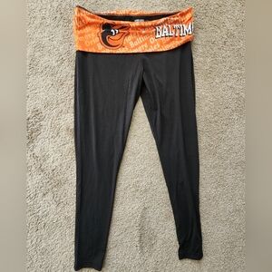 Baltimore Orioles Black & Orange Fold-Over Waistband Leggings BRAND NEW W TAGS!